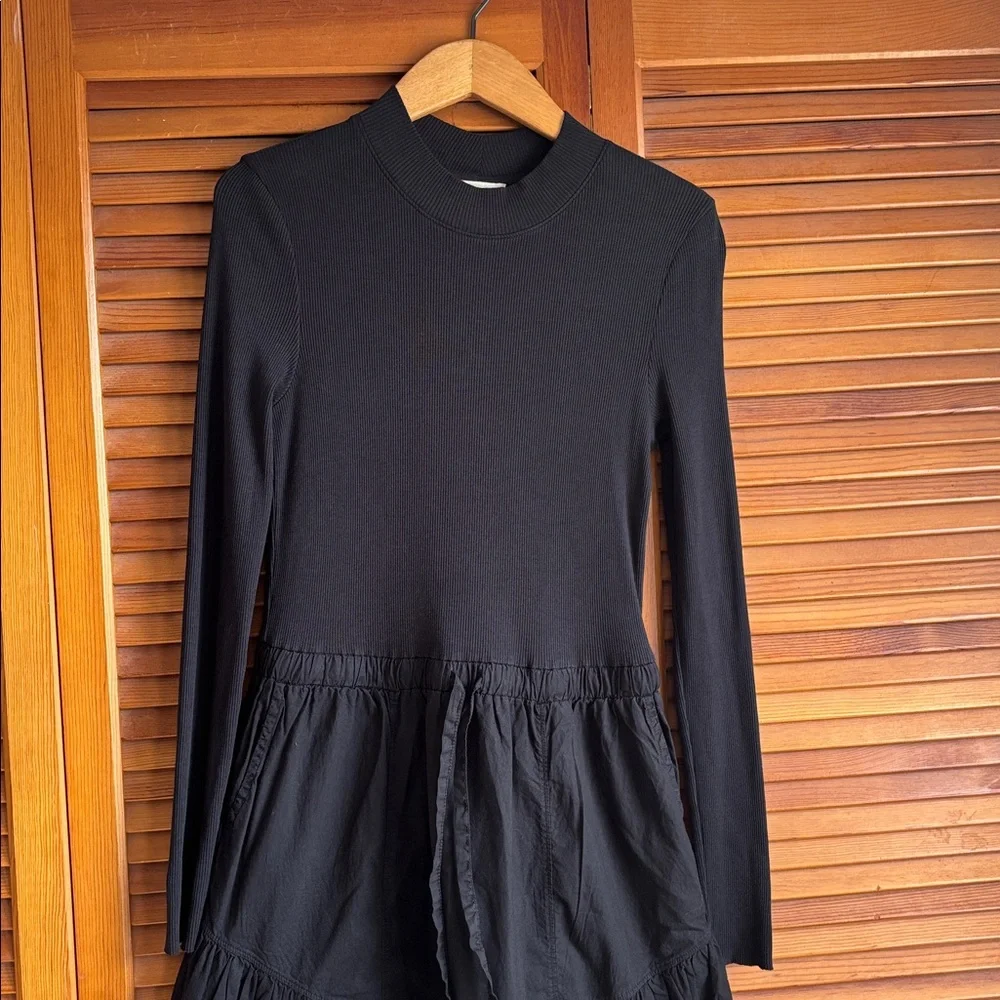 NATION LTD
WRENLEY COMBO LONG SLEEVE MIDI DRESS - JET BLACK SIZE S - Picture 3 of 13